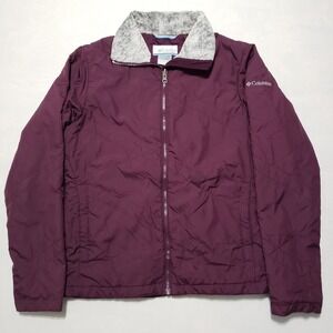 Columbia Interchange Full Zip Jacket Womens Small Faux Fur Collar Pockets‎